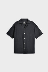 Cotton Pique Resort Collar Shirt - Nordic Coal